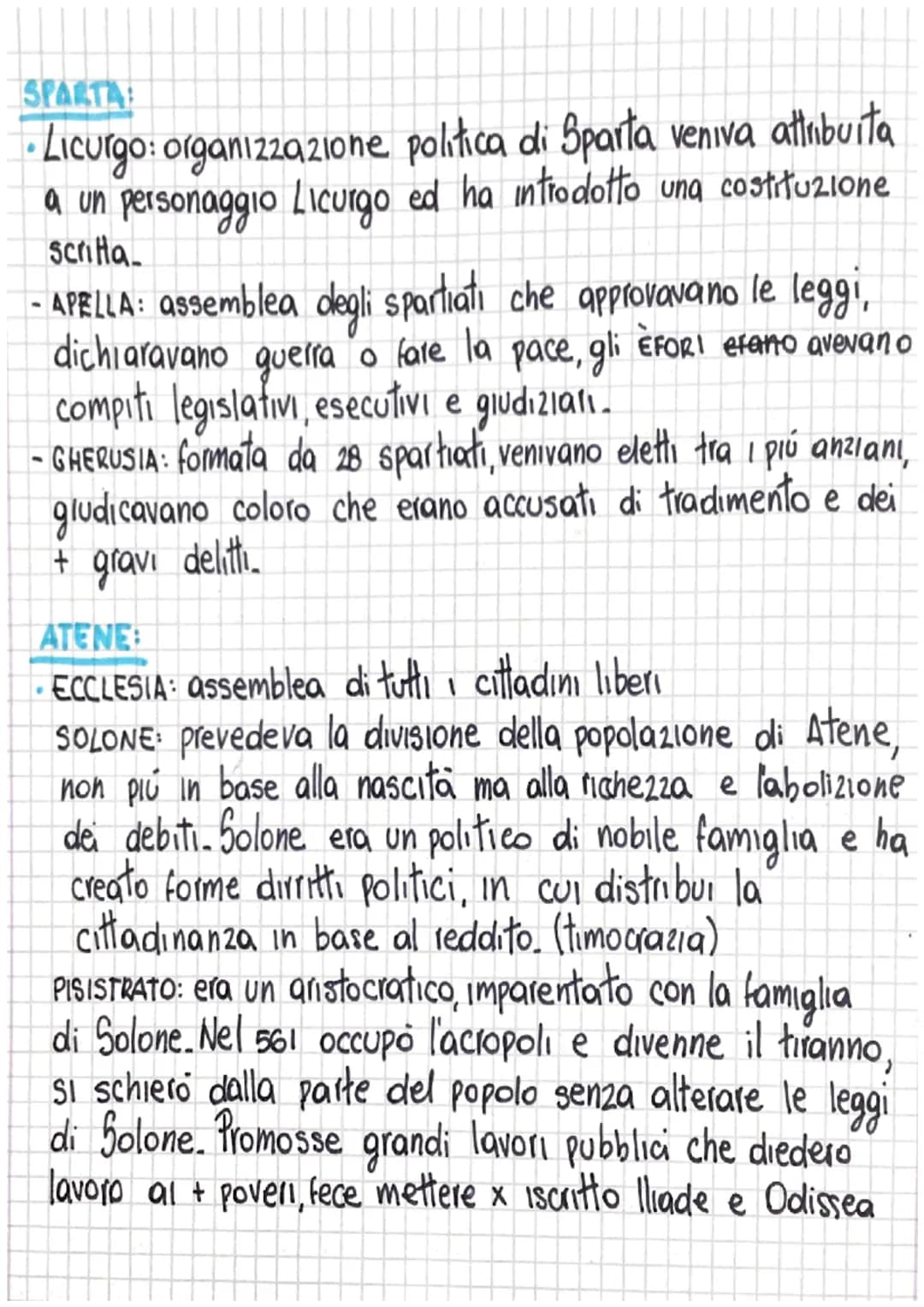SPARTA:
Si stabilirono nel Peloponneso, nella regione della Laconia,
avevano un educazione rigida, davano molta importanza alla
forza milita
