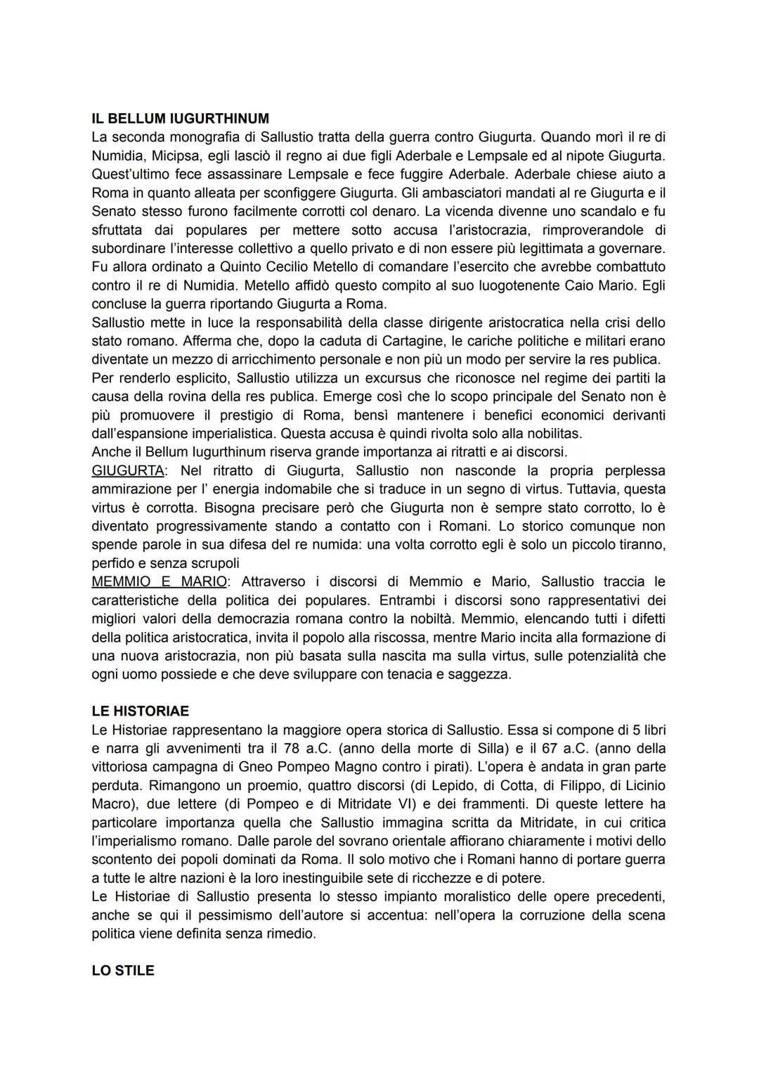SALLUSTIO
LA VITA
Gaio Sallustio Crispo nacque ad Amiternum, in Sabina, il 1 ottobre 86 a.C. da una famiglia
facoltosa. Sallustio era un hom