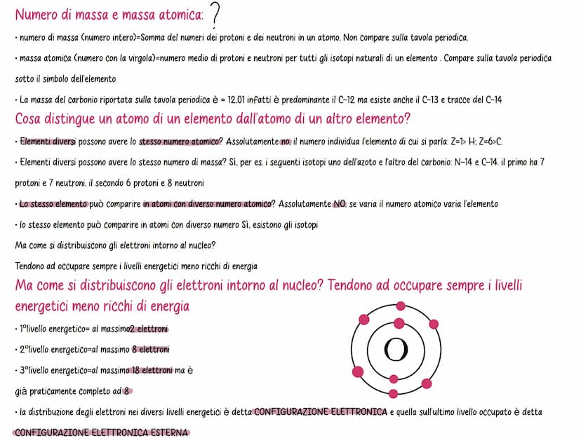 L'atomo è la particella elementare della materia
Com'è fatto l'atomo:
L'atomo è costituito da
Protoni hanno carica positiva
Neutroni non han