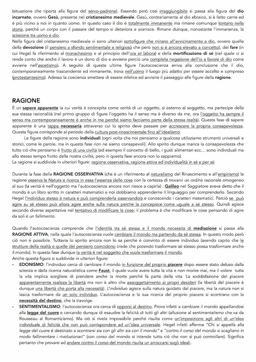 HEGEL: Fenomenologia dello spirito (1807)
In quest'opera Hegel, ripercorrendo la storia della filosofia, illustra il percorso necessario da 