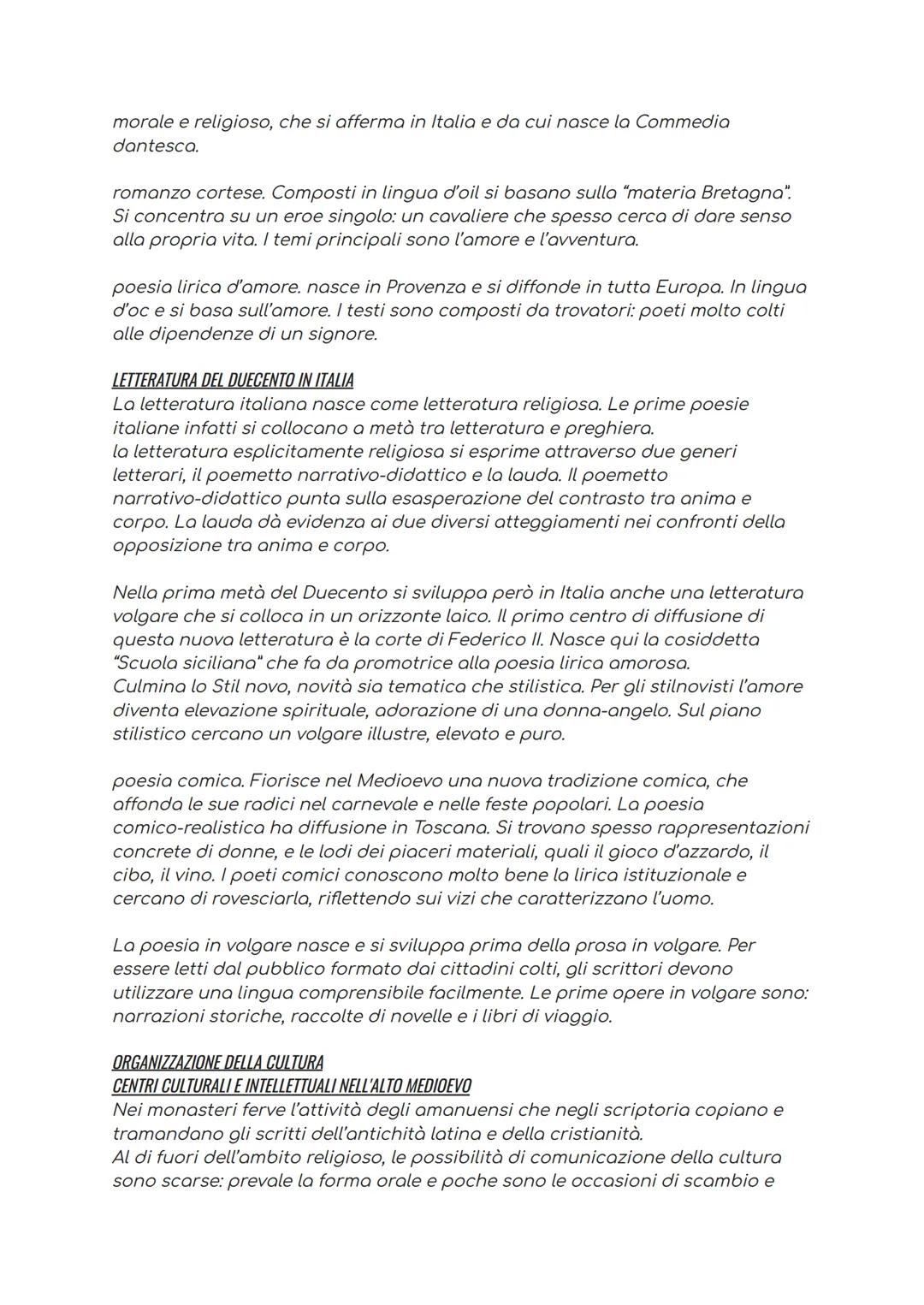 IL MEDIOEVO LATINO E L'ETÀ COMUNALE
La parola Medioevo, che significa età di mezzo, fu usata dai dotti umanisti del
XV e XVI secolo per indi