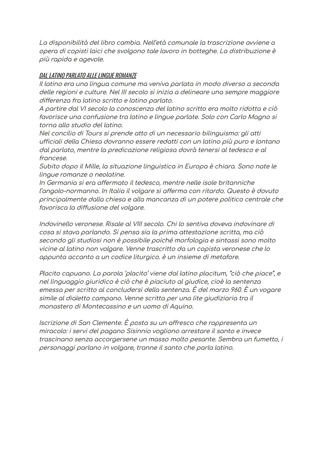 IL MEDIOEVO LATINO E L'ETÀ COMUNALE
La parola Medioevo, che significa età di mezzo, fu usata dai dotti umanisti del
XV e XVI secolo per indi