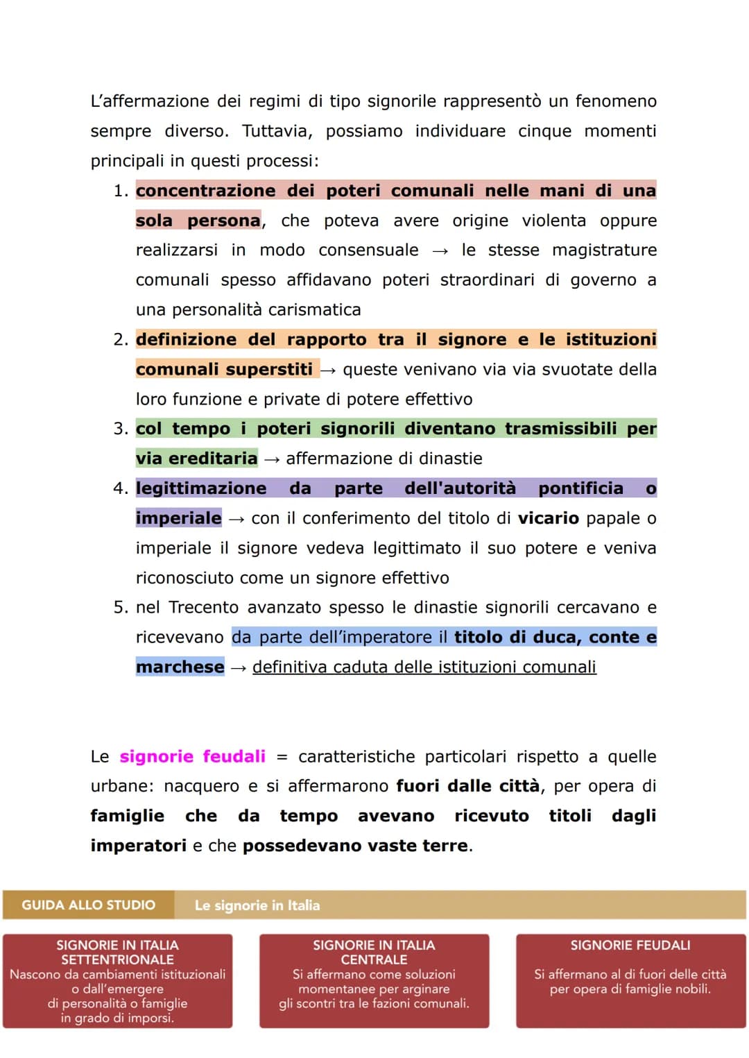 DAI COMUNI ALLE SIGNORIE
Tra la fine del Duecento e il Quattrocento la penisola italiana è
frammentata in varie realtà politiche nessuno sta