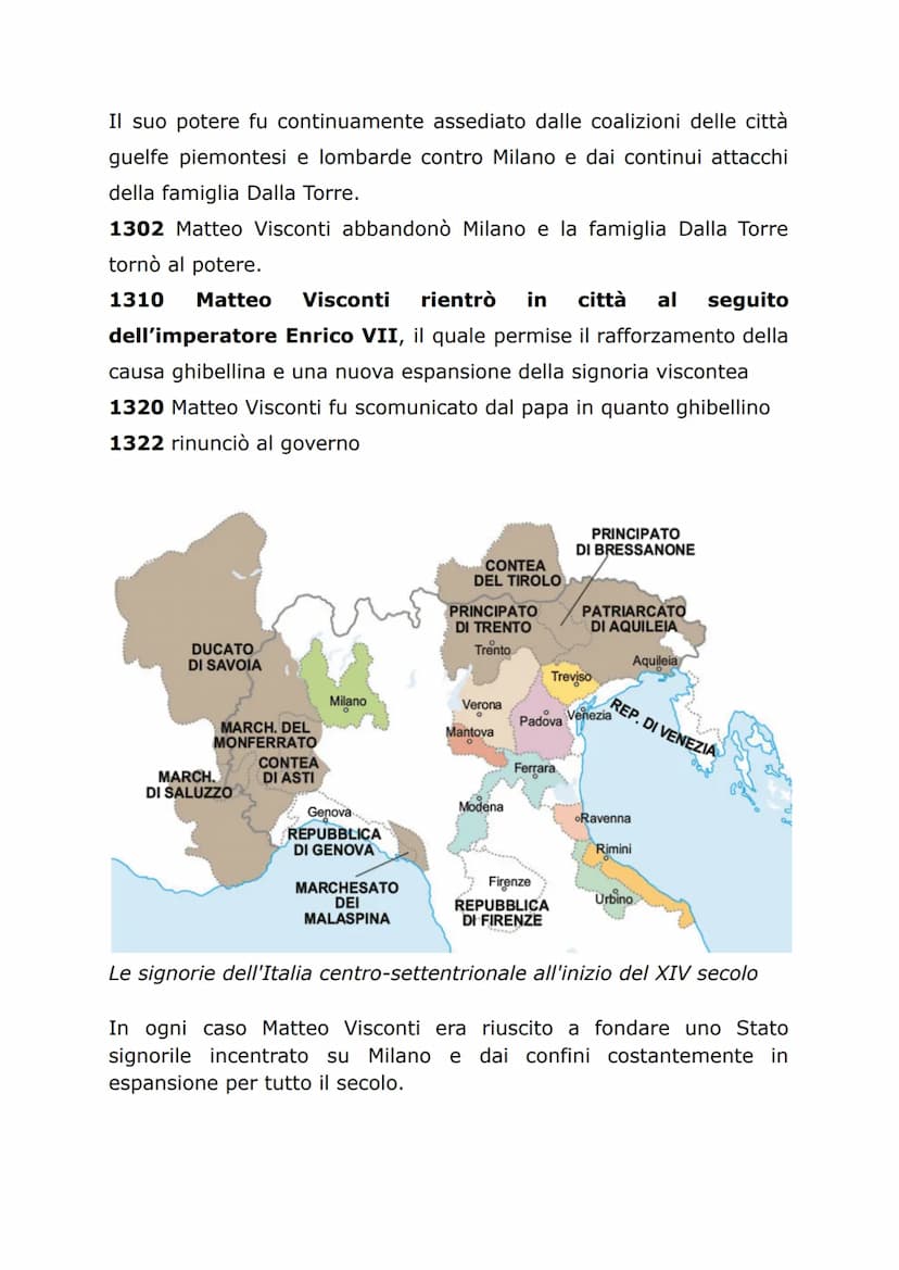 DAI COMUNI ALLE SIGNORIE
Tra la fine del Duecento e il Quattrocento la penisola italiana è
frammentata in varie realtà politiche nessuno sta