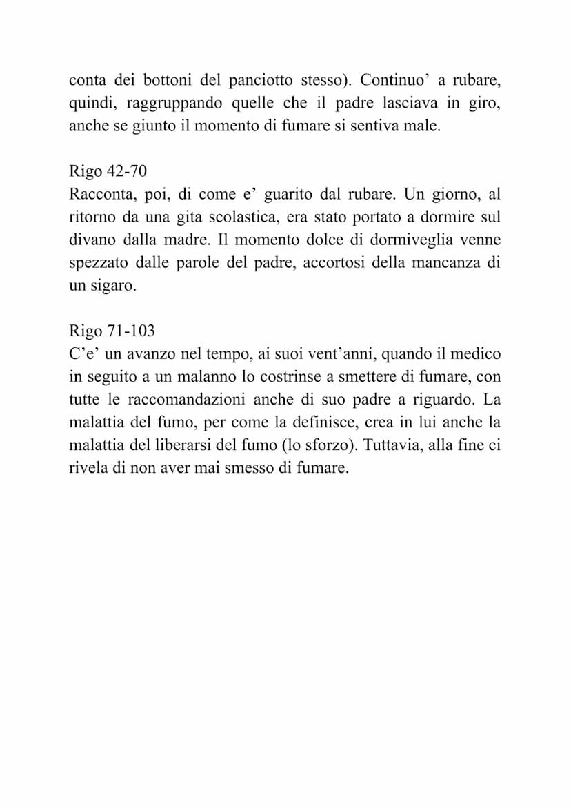 "Il fumo" e' il terzo capitolo di "La coscienza di Zeno",
romanzo di Italo Svevo, scritto nel 1919 circa. Si tratta di una
rievocazione al p
