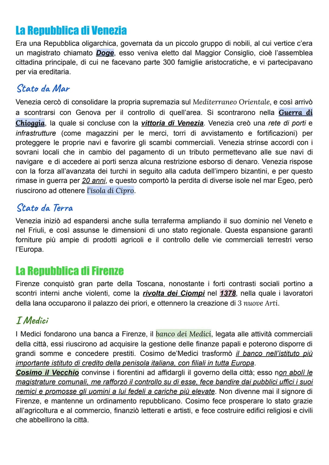 Signorie
Le signorie si formarono dopo il declino dei comuni a causa del potere che aveva causato
diversi conflitti tra le famiglie più pote