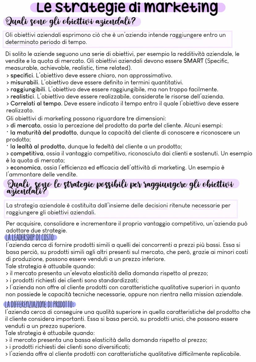 Il marketing
Che cos'è il marketing?
Il marketing è l'insieme delle attività e degli strumenti utilizzati dall'azienda per conquistare e
fid