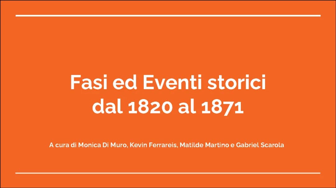 Storia dell'Italia in Breve: Il Risorgimento Spiegato Facile