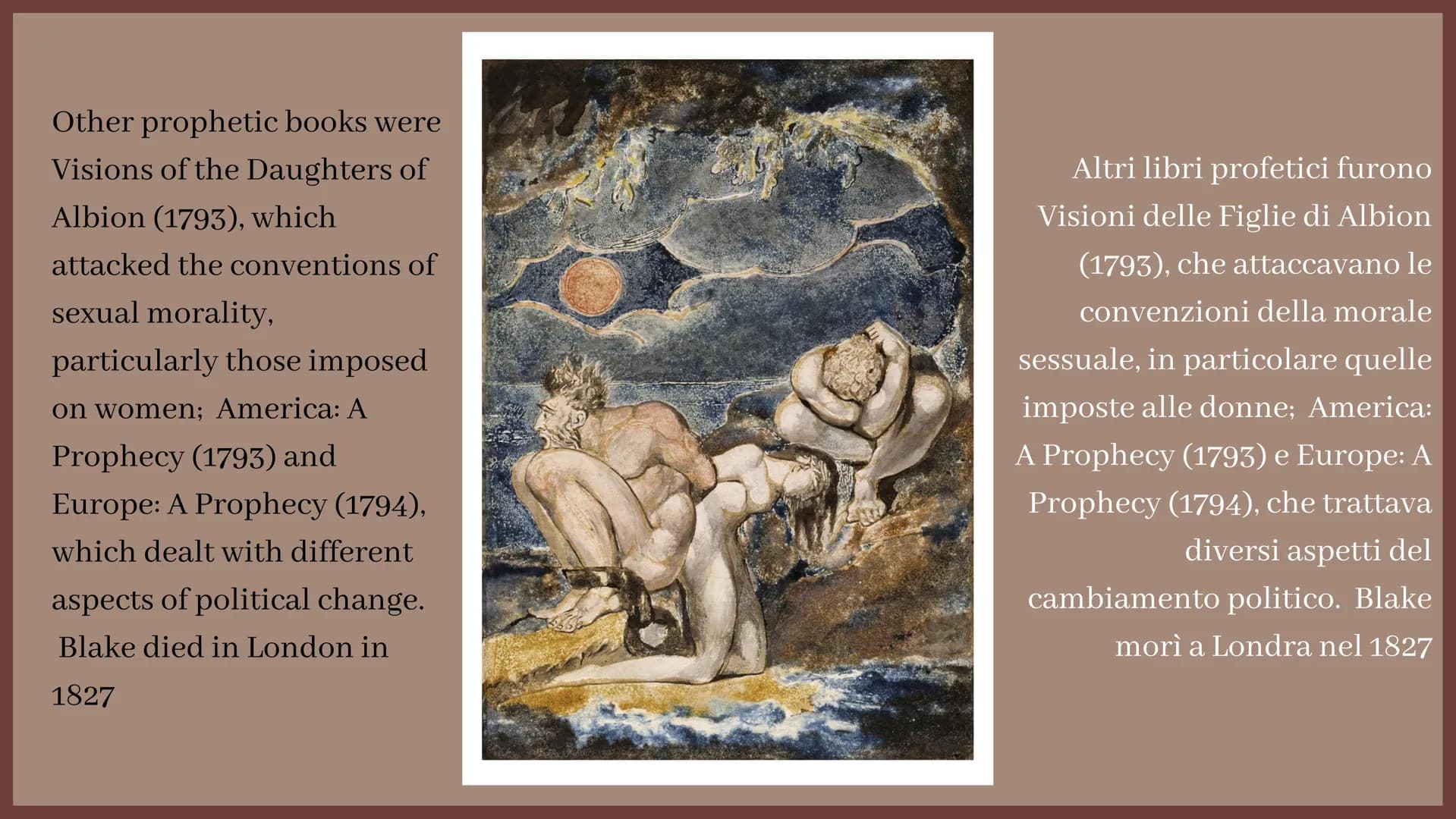 William Blake
Produced by Erika Putrone William Blake was born in
London in 1757. His origins
were humble and their poor
all his life. He wa