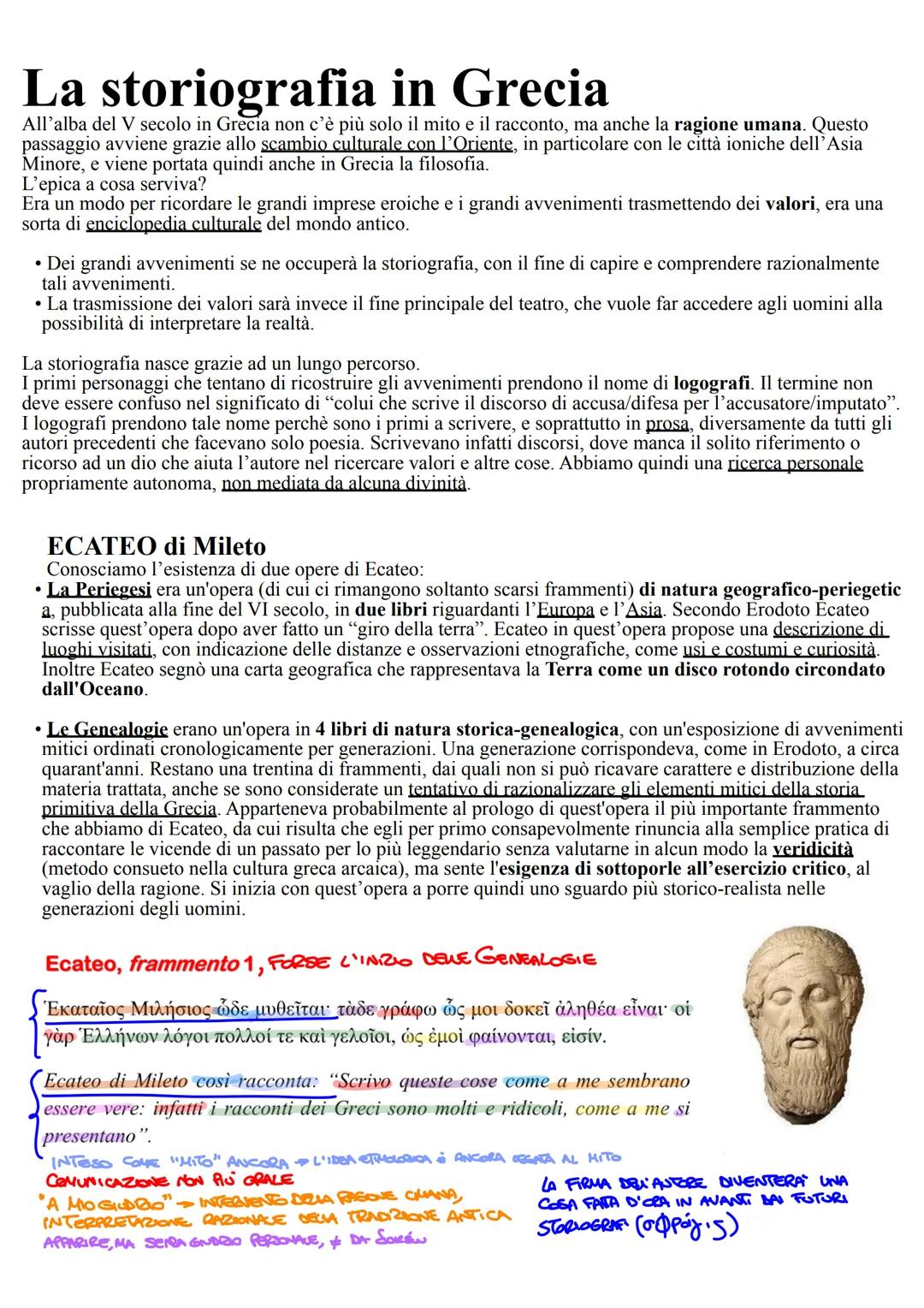 La nascita della storiografia greca: Ecateo di Mileto ed Erodoto di Alicarnasso