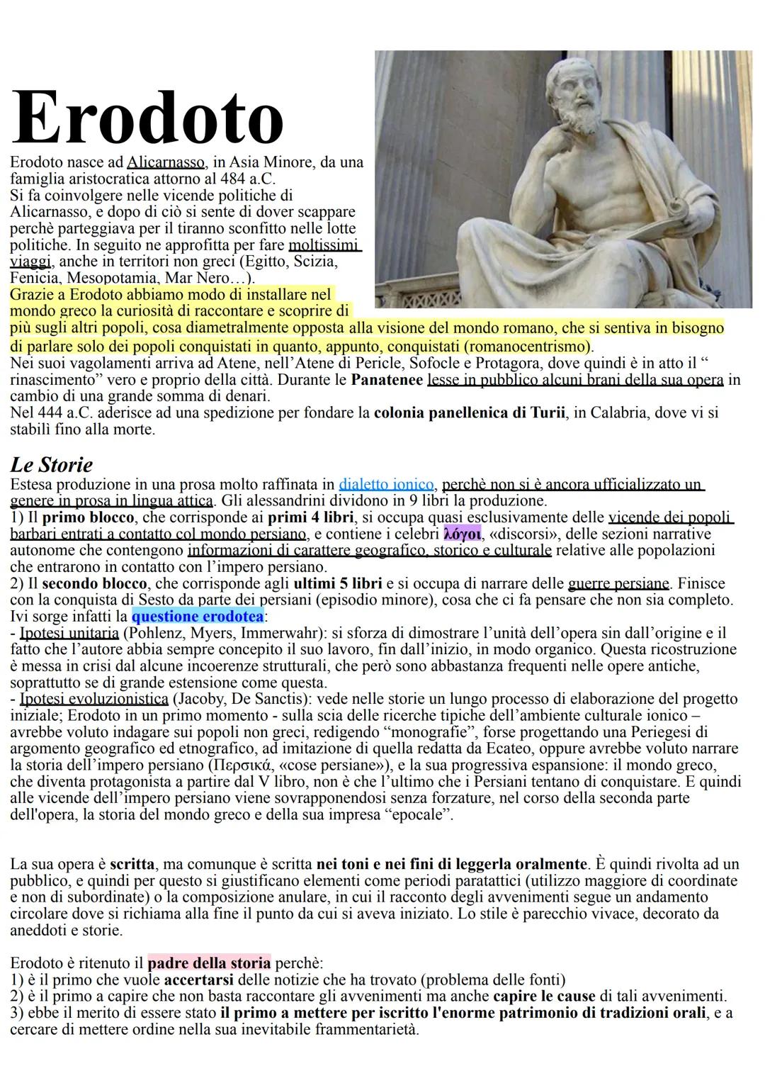 # La storiografia in Grecia

All'alba del V secolo in Grecia non c'è più solo il mito e il racconto, ma anche la ragione umana. Questo
passa