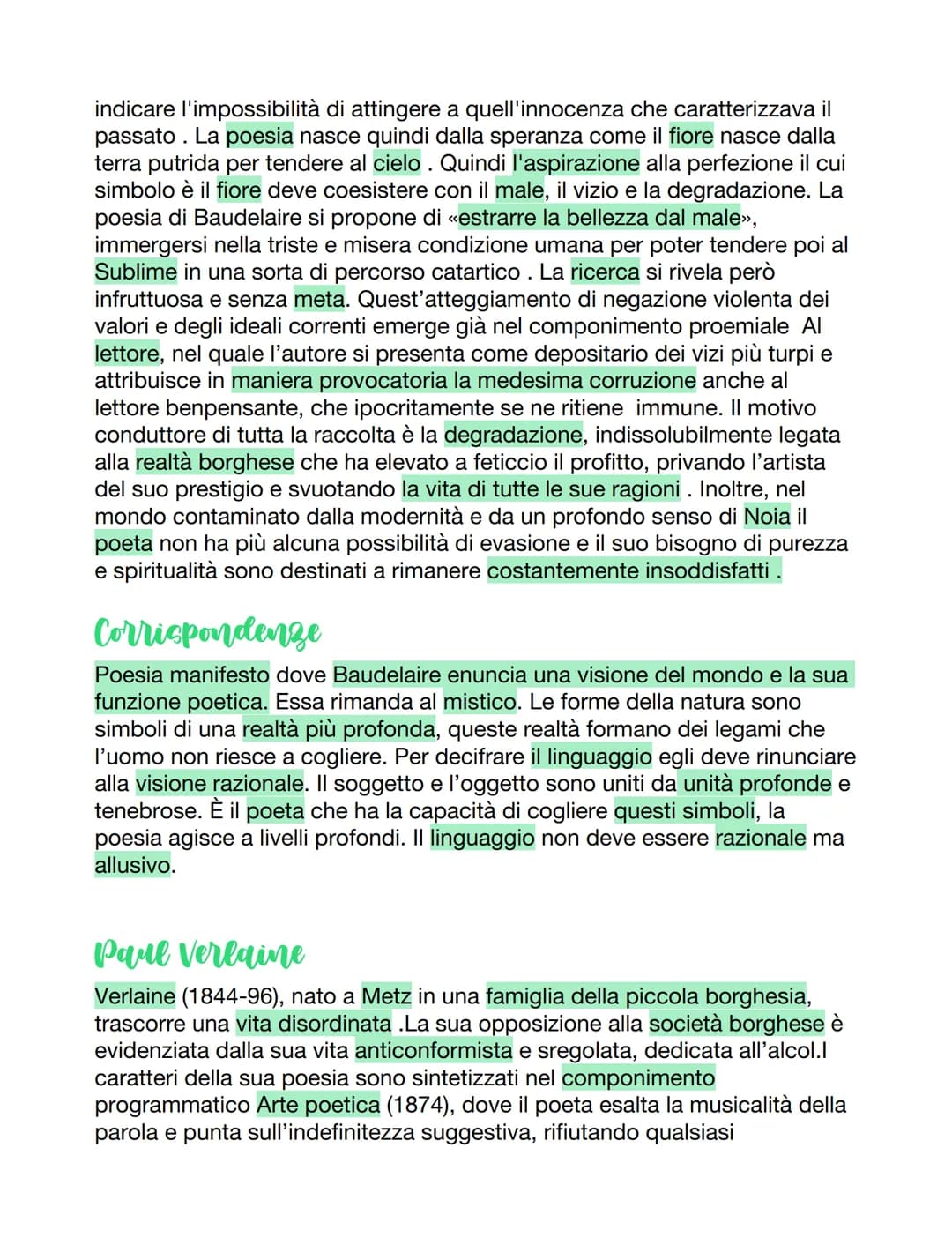 Il decadentismo
La concezione positivista della realtà viene sostituita dalla mentalità
decadente, che considera il reale una serie di analo