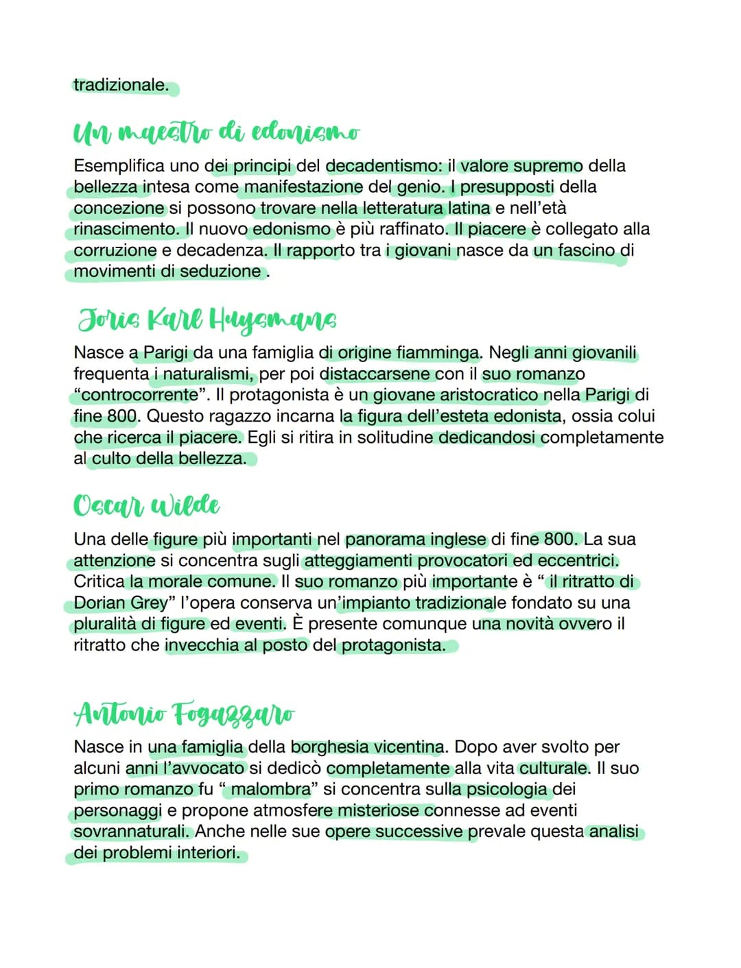 Il decadentismo
La concezione positivista della realtà viene sostituita dalla mentalità
decadente, che considera il reale una serie di analo