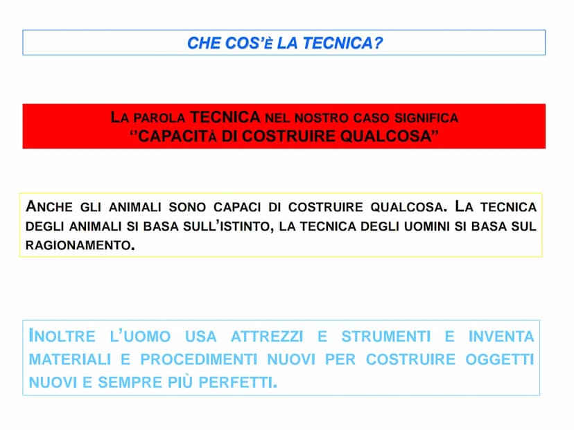 CHE COS'È LA TECNOLOGIA?
LA TECNOLOGIA È LA SCIENZA CHE STUDIA I PROCESSI PRODUTTIVI, I METODI
E I MEZZI IN ESSI IMPIEGATI
IN PAROLE PIÙ SEM