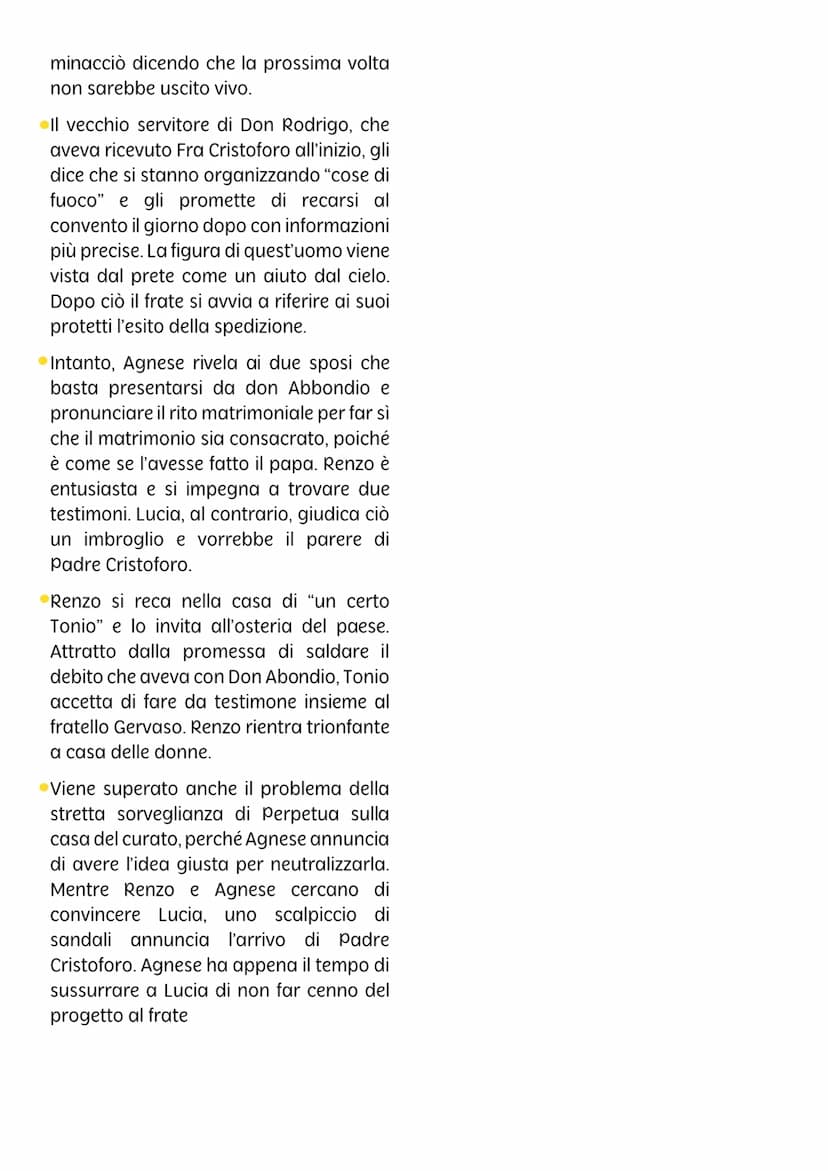 ⇒ Promessi Sposi &
capitolo 6
• Il sesto capitolo dei Promessi Sposi ha
inizio con un dialogo tra padre Cristoforo
e Don Rodrigo che con un 