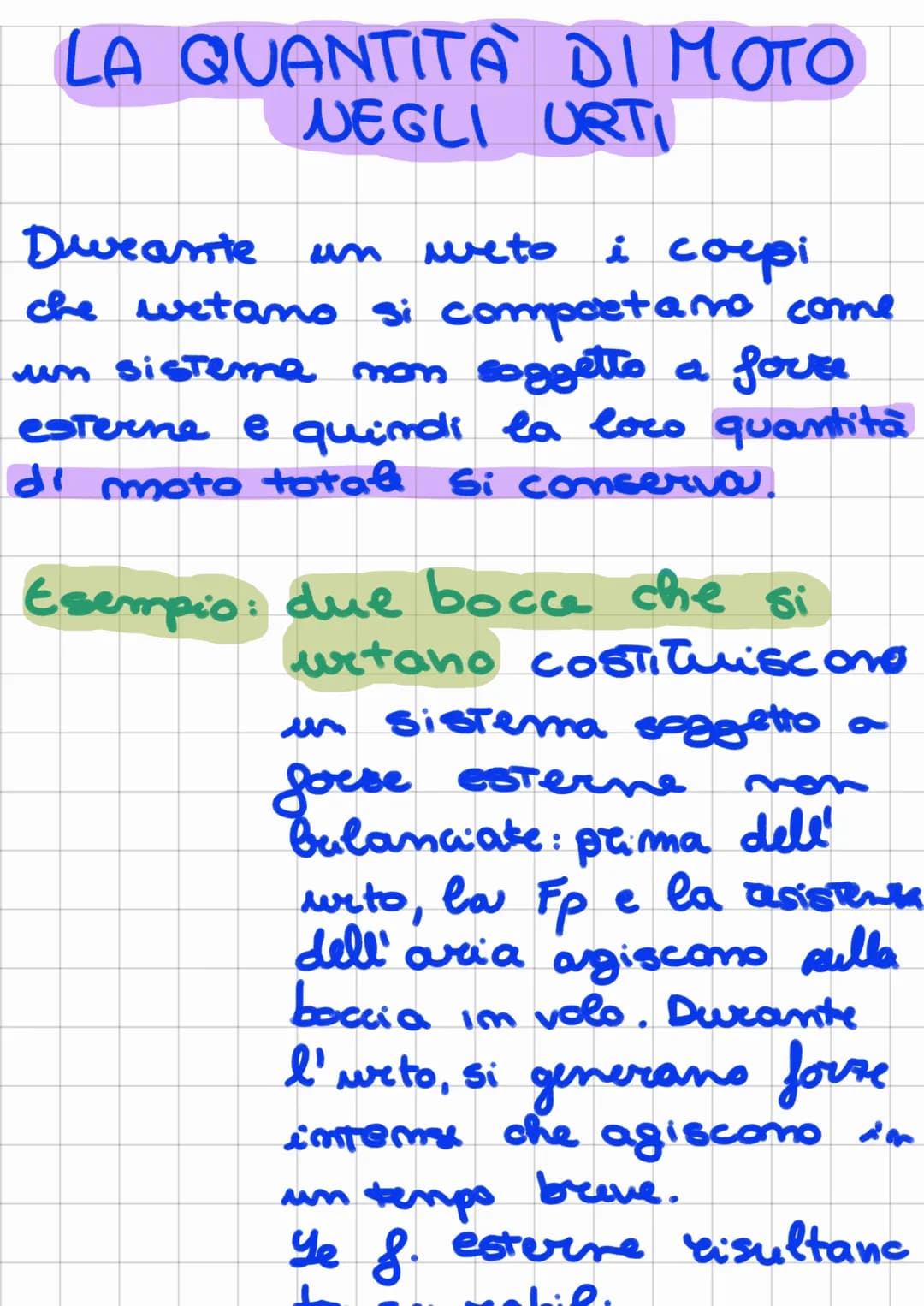 LA QUANTITA
DI MOTO
NEGLI URTI
Dueante
weto i coepi
un
che wetano si comportame come
un sistema non soggetto a forre
esterne e quindi la loc