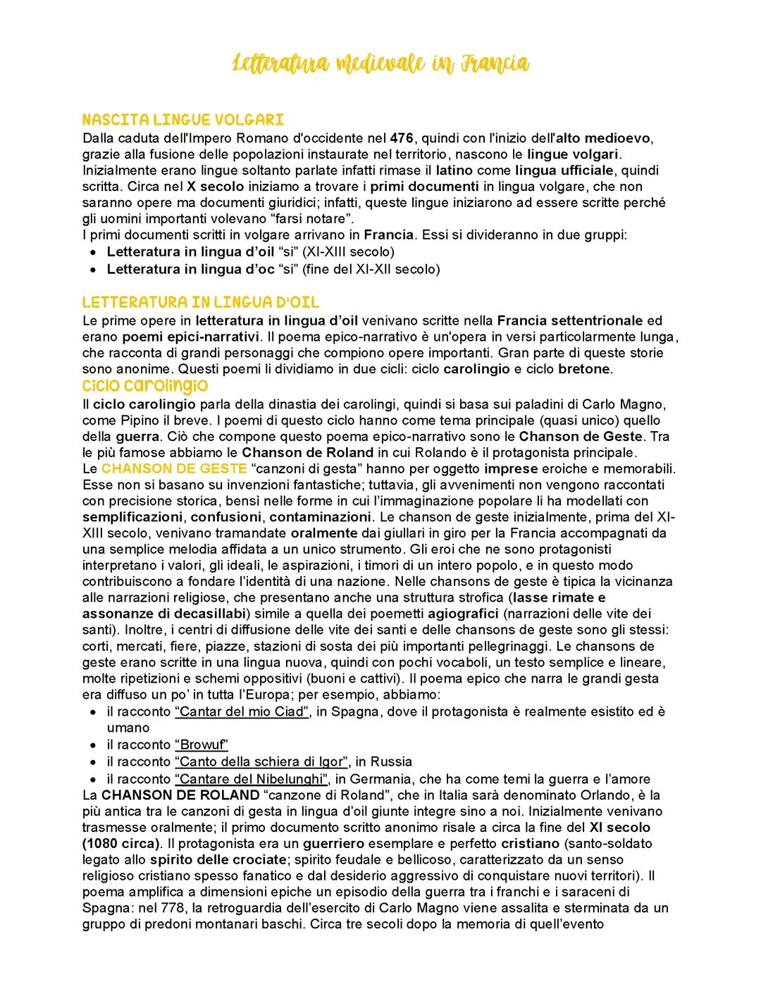 Letteratura medievale in Francia