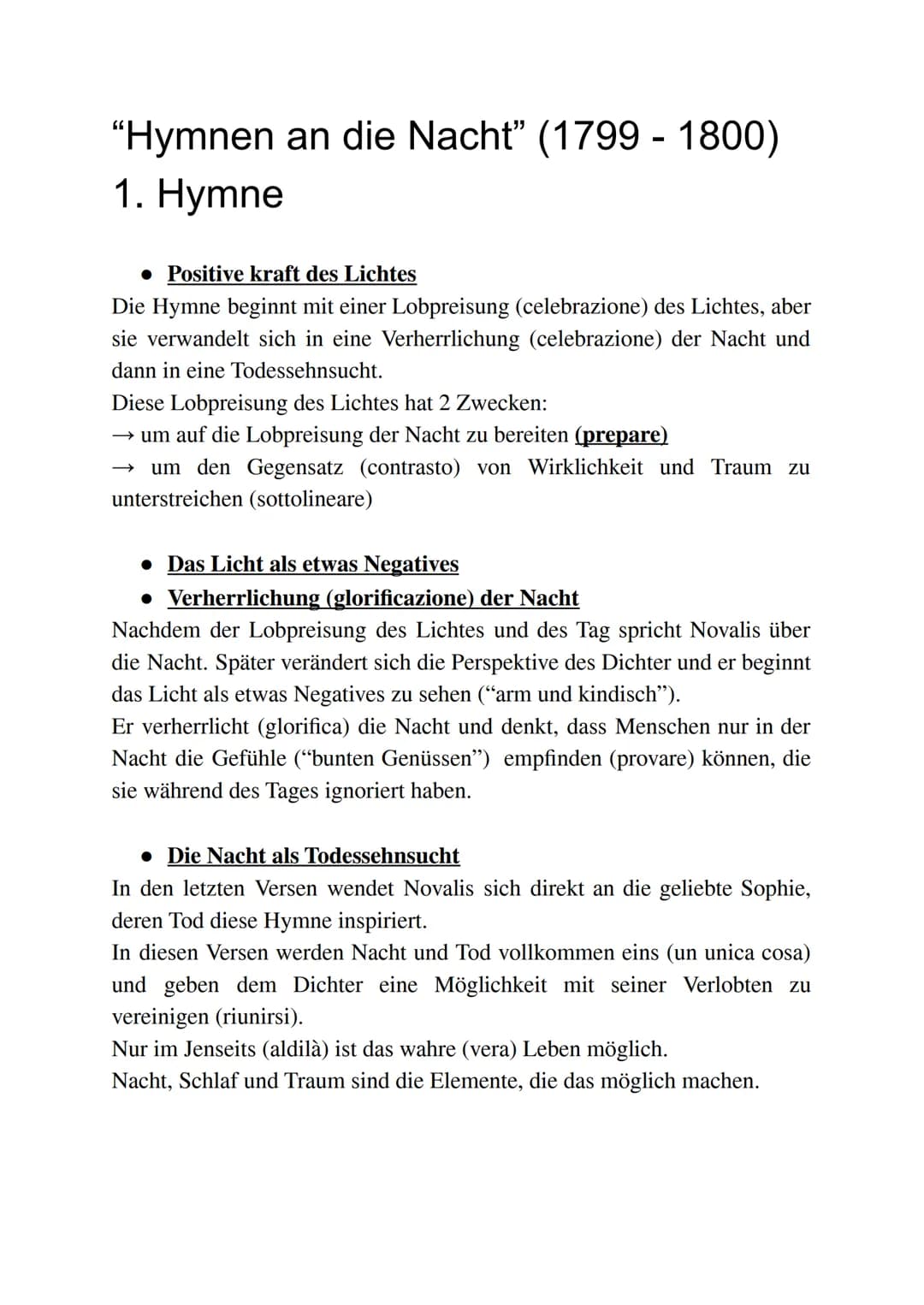 NOVALIS (1772-1801)
Pietismus und Todessehnsucht
2 Elemente, die die Produktion der Dichter beeinflussen sind seine
pietistische Erziehung u