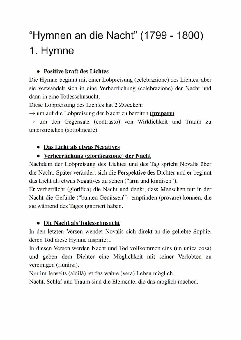 NOVALIS (1772-1801)
Pietismus und Todessehnsucht
2 Elemente, die die Produktion der Dichter beeinflussen sind seine
pietistische Erziehung u