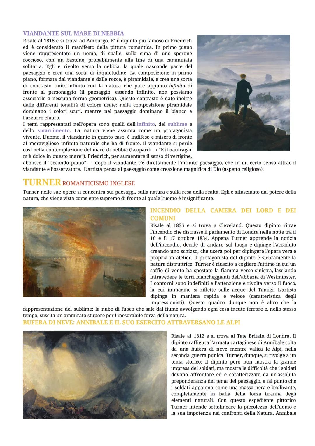 Il Romanticismo in Italia e Europa: Artisti, Quadri e Riassunti
