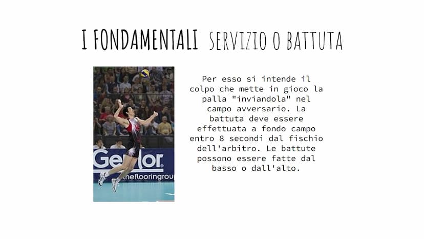 LA PALLAVOLO
Un gioco di squadra! La pallavolo (chiamata anche volley, abbreviazione
dall'inglese volleyball) è uno sport di squadra, che
si