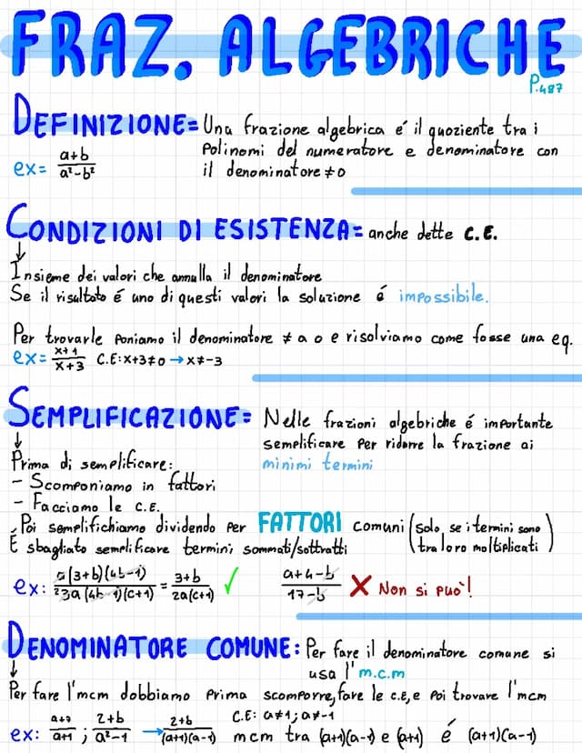 Know Frazioni algebriche, equazioni fratte e letterali thumbnail