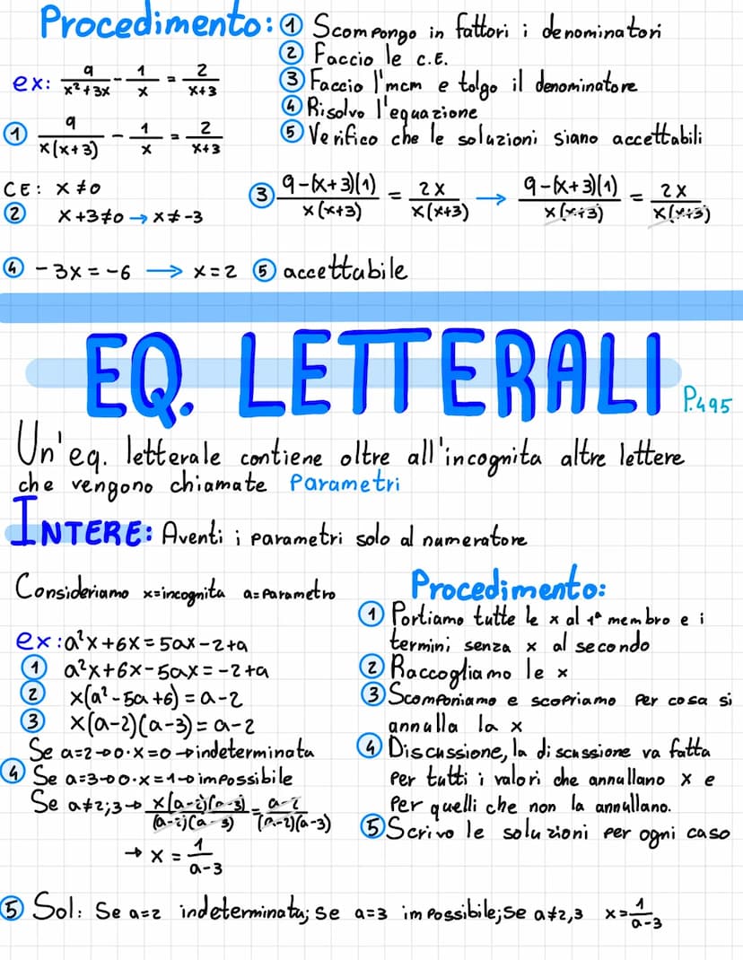 FRAZ. ALGEBRICHE
P.487
DEFINIZIONE=Una frazione algebrica e il quoziente tra i
é
con
Polinomi del numeratore e
il denominatore #0
a+b
ex=a²-