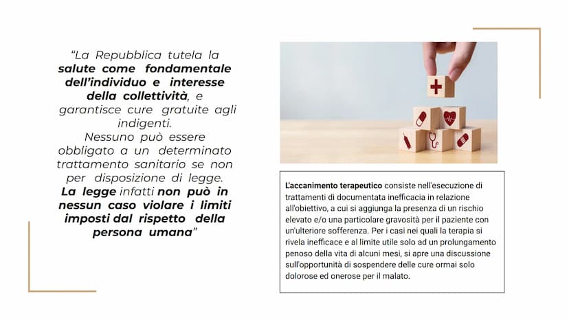 Il Diritto
alla salute
Articolo 32 della costituzione "La Repubblica tutela la
salute come fondamentale
dell'individuo e interesse
della col