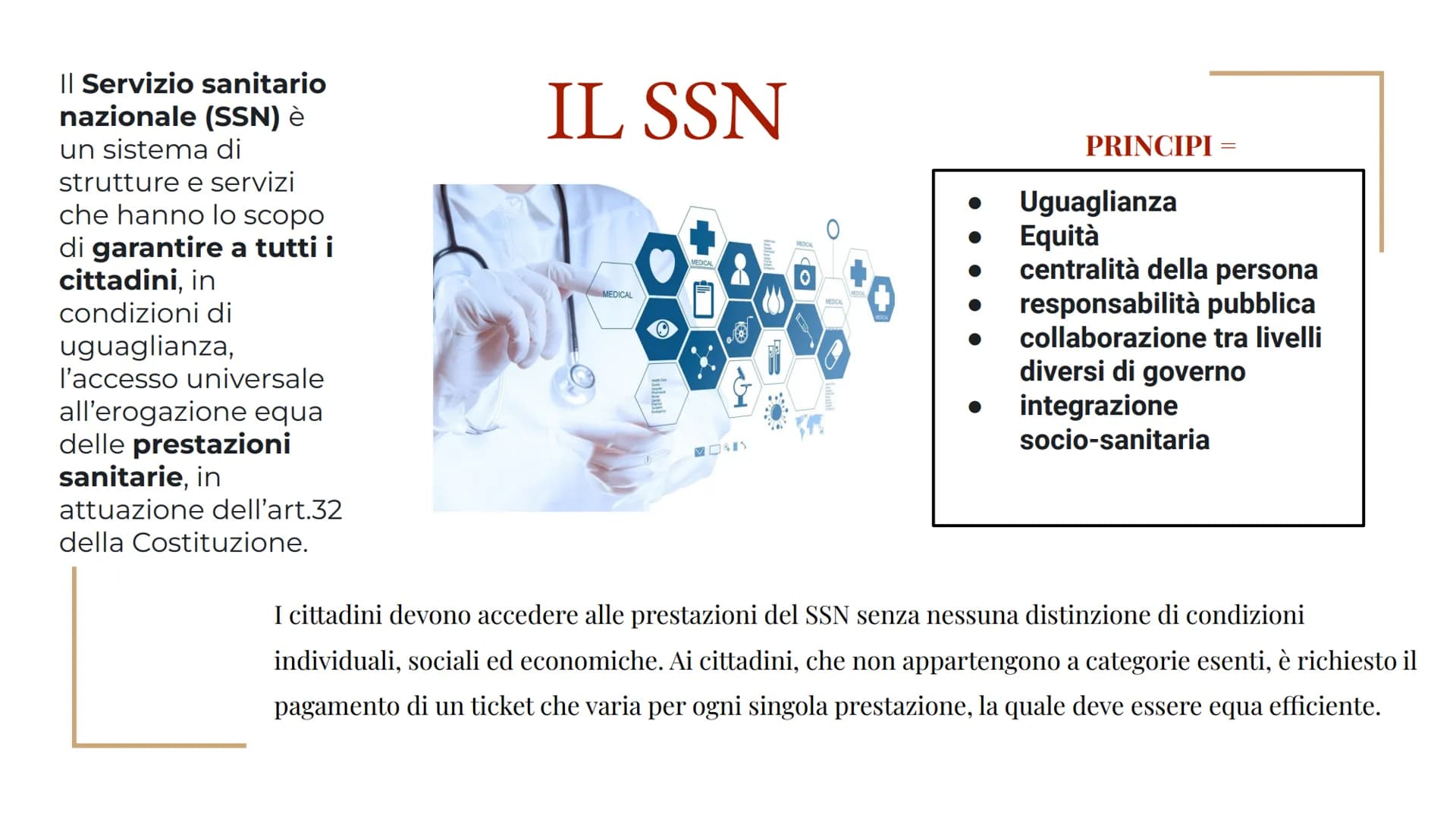 Il Diritto
alla salute
Articolo 32 della costituzione "La Repubblica tutela la
salute come fondamentale
dell'individuo e interesse
della col
