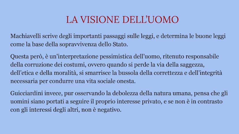 DIFFERENZE TRA MACHIAVELLI
E GUICCIARDINI LA FORTUNA
Uno dei temi più discussi dai due autori è la fortuna, capace di migliorare o indebolir