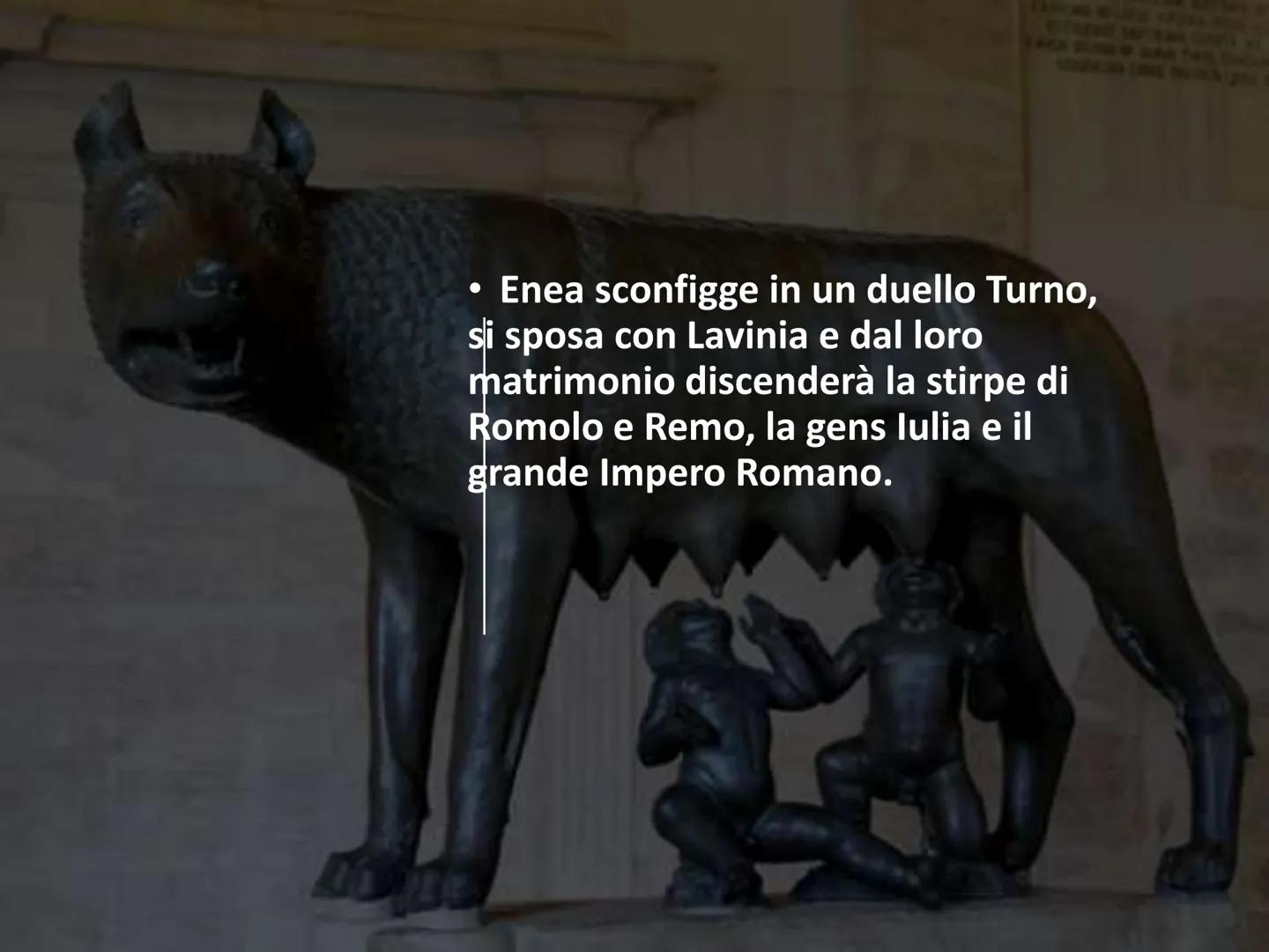 # L'epica romana: l'Eneide # L'ENEIDE: 12 libri

Il titolo del poema epico
Eneide deriva dal nome del
suo protagonista, Enea.

È scritta in 