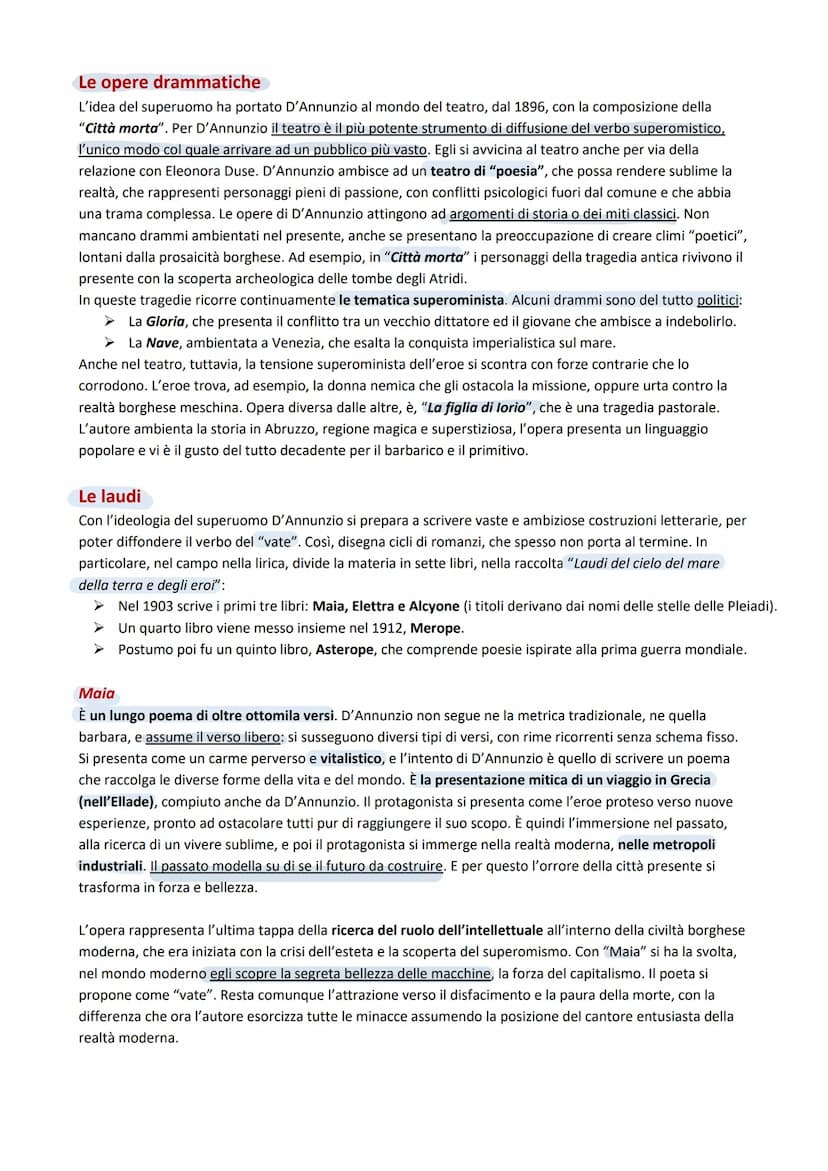 Gabriele D'Annunzio
D'Annunzio influenzò la letteratura con la sua produzione sovrabbondante; un influsso altrettanto profondo
esercitò sull