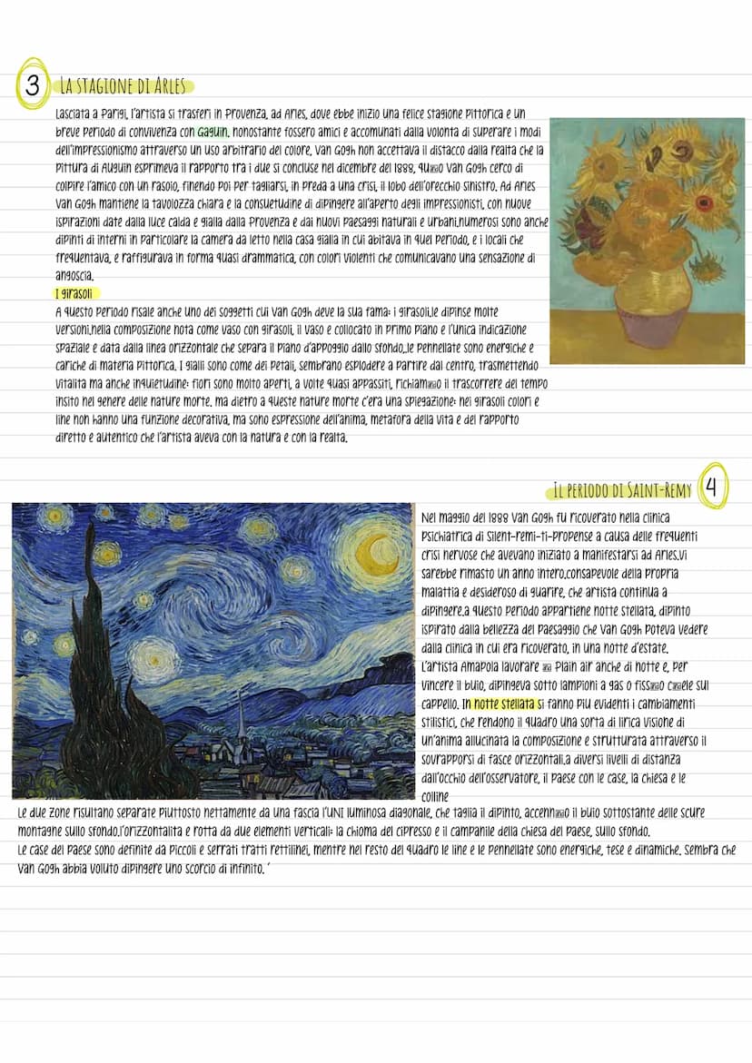 Van Gogh
1853-90
Vita
Nel corso della sua breve e tormentata vita, riusci a vendere solamente un quadro. La novita della sua opera viene
ric