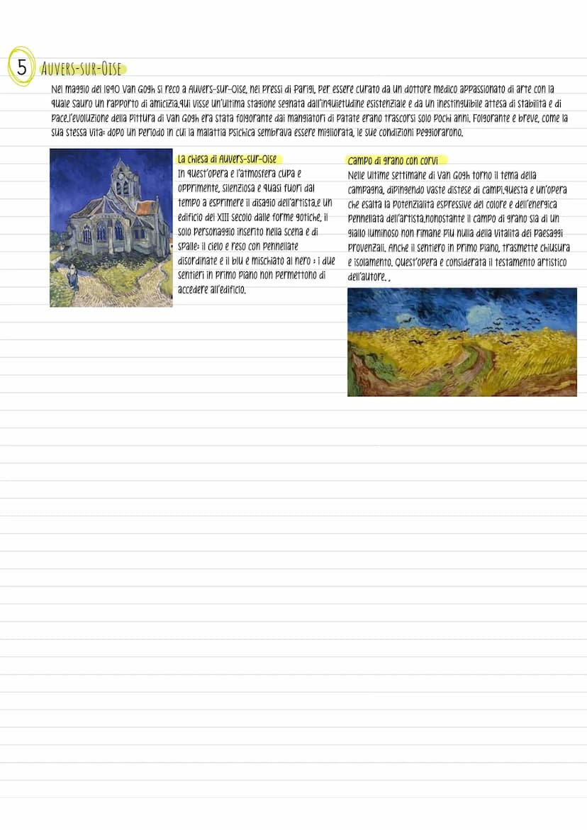 Van Gogh
1853-90
Vita
Nel corso della sua breve e tormentata vita, riusci a vendere solamente un quadro. La novita della sua opera viene
ric