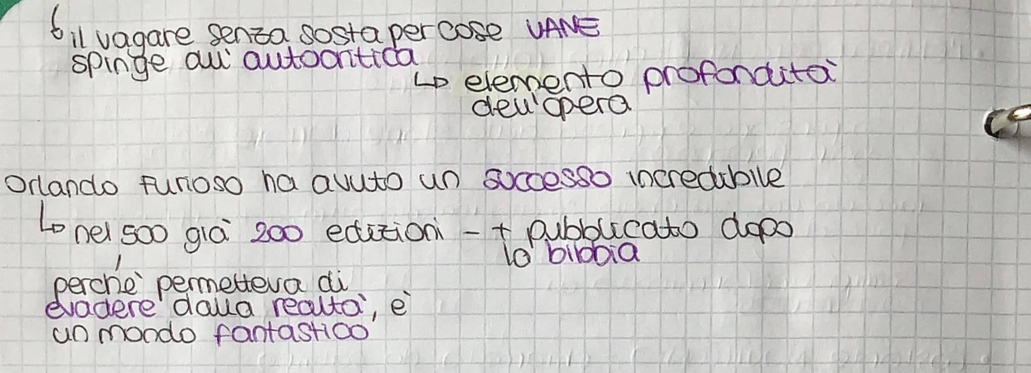 D
O
ORLANDO FURIOSO
↓
opera + importante di Ariosto di evasione dalla realta'
rientra nella PRODUZIONE EPICA
Loe un genere inattuale che pro