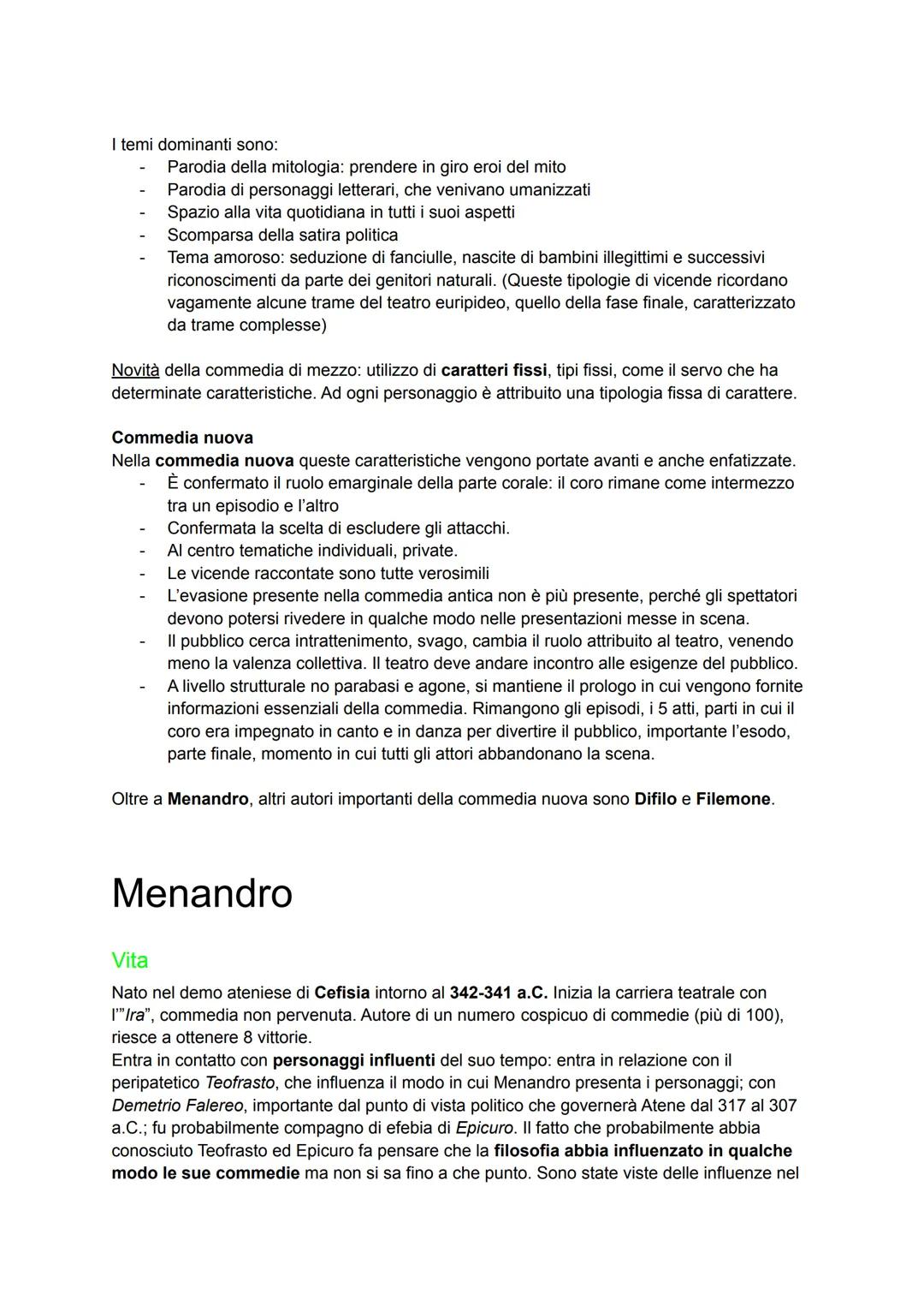 La commedia
Il genere comico, nel corso del IV secolo a.C., subisce un'evoluzione inerente alla struttura,
ai personaggi e al linguaggio.
Gl