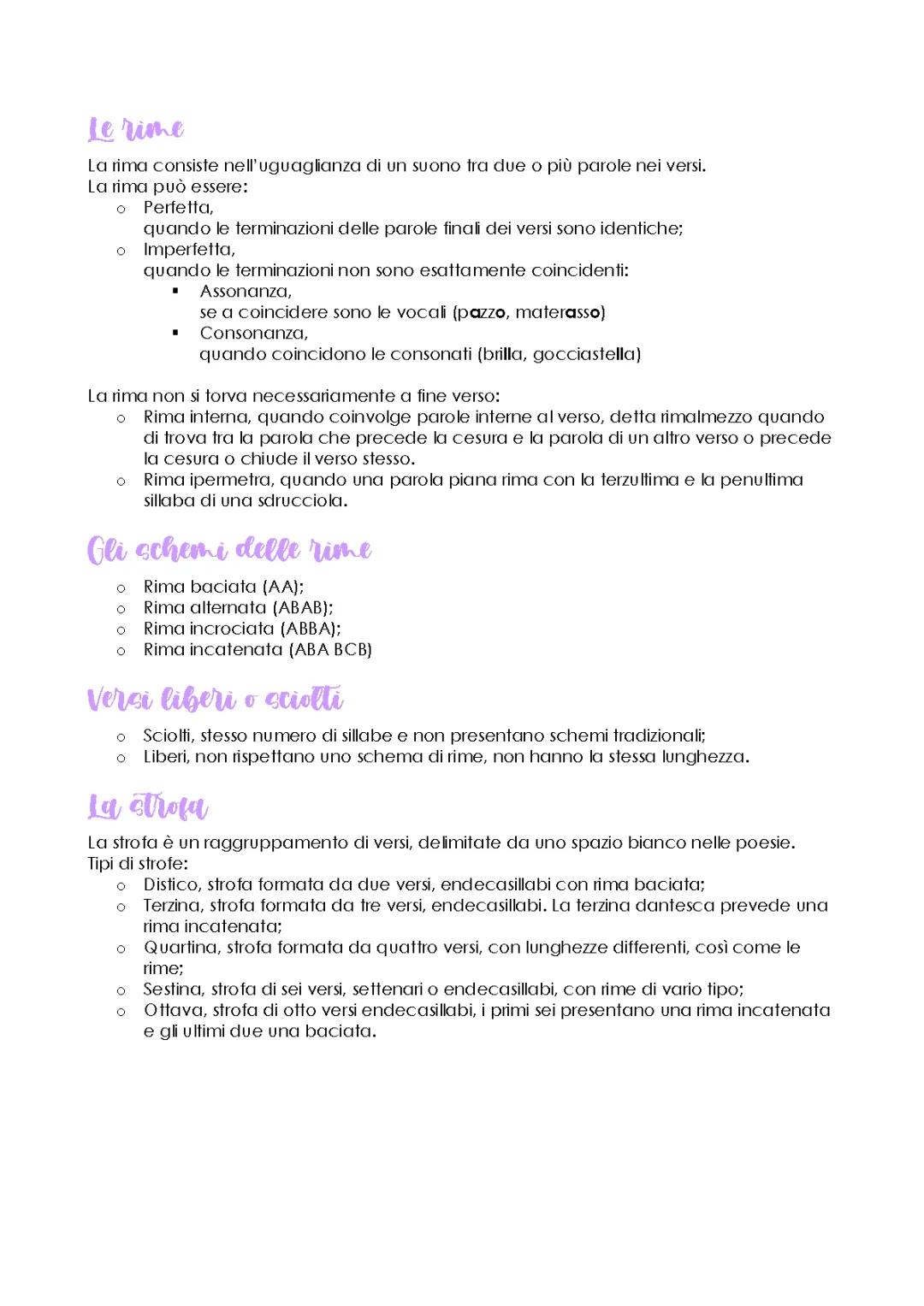 Rime, Tipi di Versi e Strofe: Guida con Schemi ed Esempi