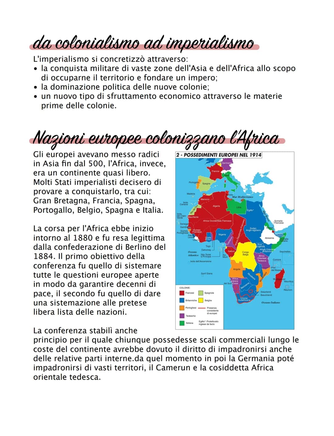 Imperialismo e
colonialismo
l'Europa tende ad espandersi
Il colonialismo nasce
intorno al 1850 e il
1860, la situazione era
la seguente:
• l