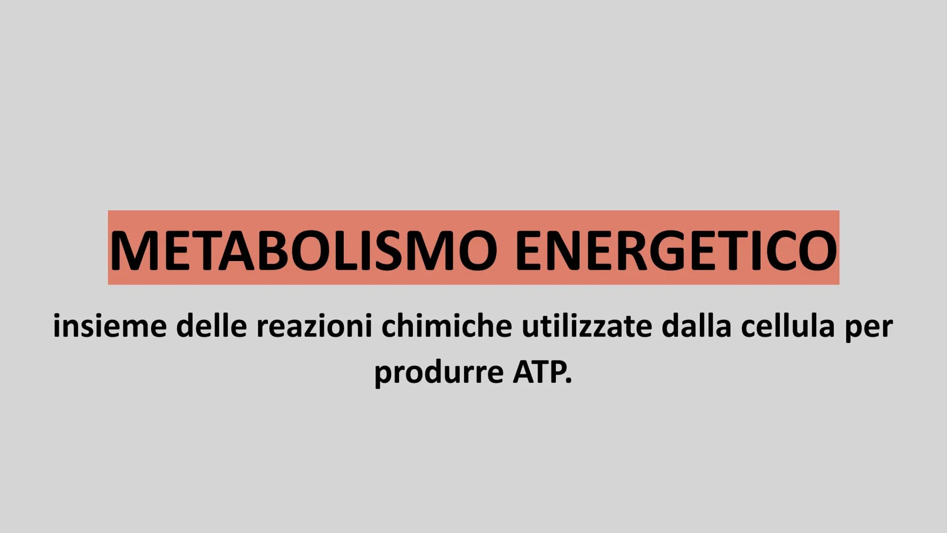 METABOLISMO ENERGETICO
insieme delle reazioni chimiche utilizzate dalla cellula per
produrre ATP. ATP
L'ATP è una molecola utile a fornire e