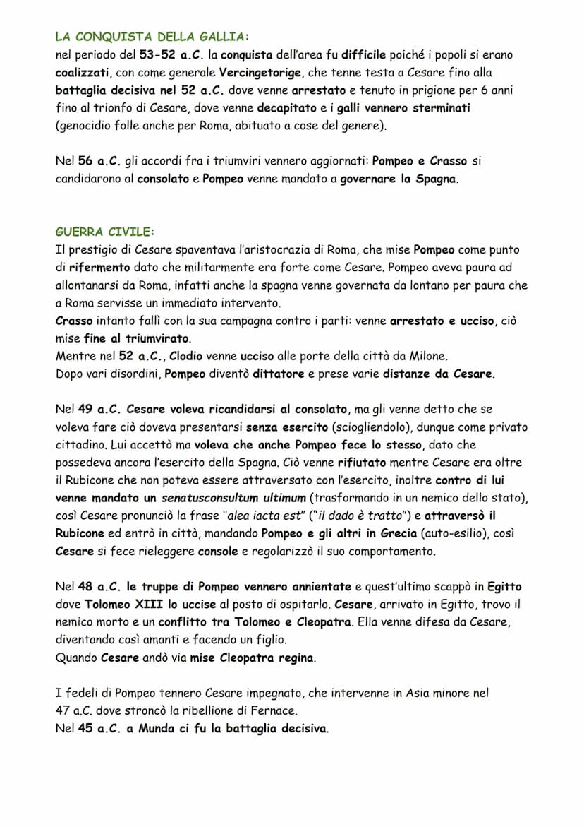 GAIO GIULIO CESARE
Cesare fu un esponente della parte popolare (83 a.C.) e parte della pretura (62 a.C.)
IL PRIMO TRIUMVIRATO: Cesare + Pomp