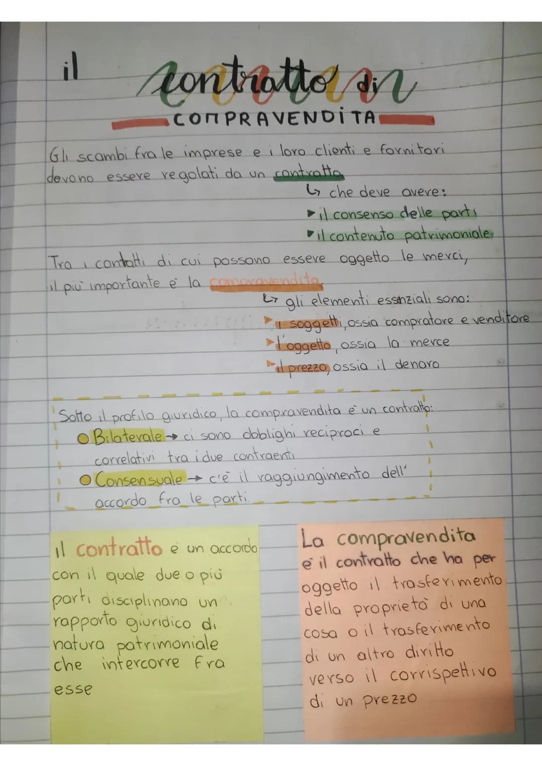 il
contratto m
di
COMPRAVENDITA
Gli scambi fra le imprese e i loro clienti e fornitori
devono essere regolati da un contratto
Tra i contratt