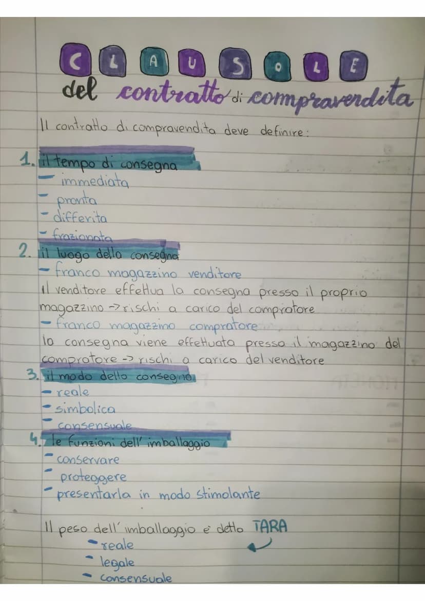 il
contratto m
di
COMPRAVENDITA
Gli scambi fra le imprese e i loro clienti e fornitori
devono essere regolati da un contratto
Tra i contratt