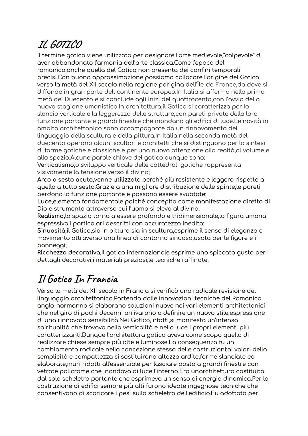 IL GOTICO
Il termine gotico viene utilizzato per designare l'arte medievale,"colpevole" di
aver abbandonato l'armonia dell'arte classica.Com