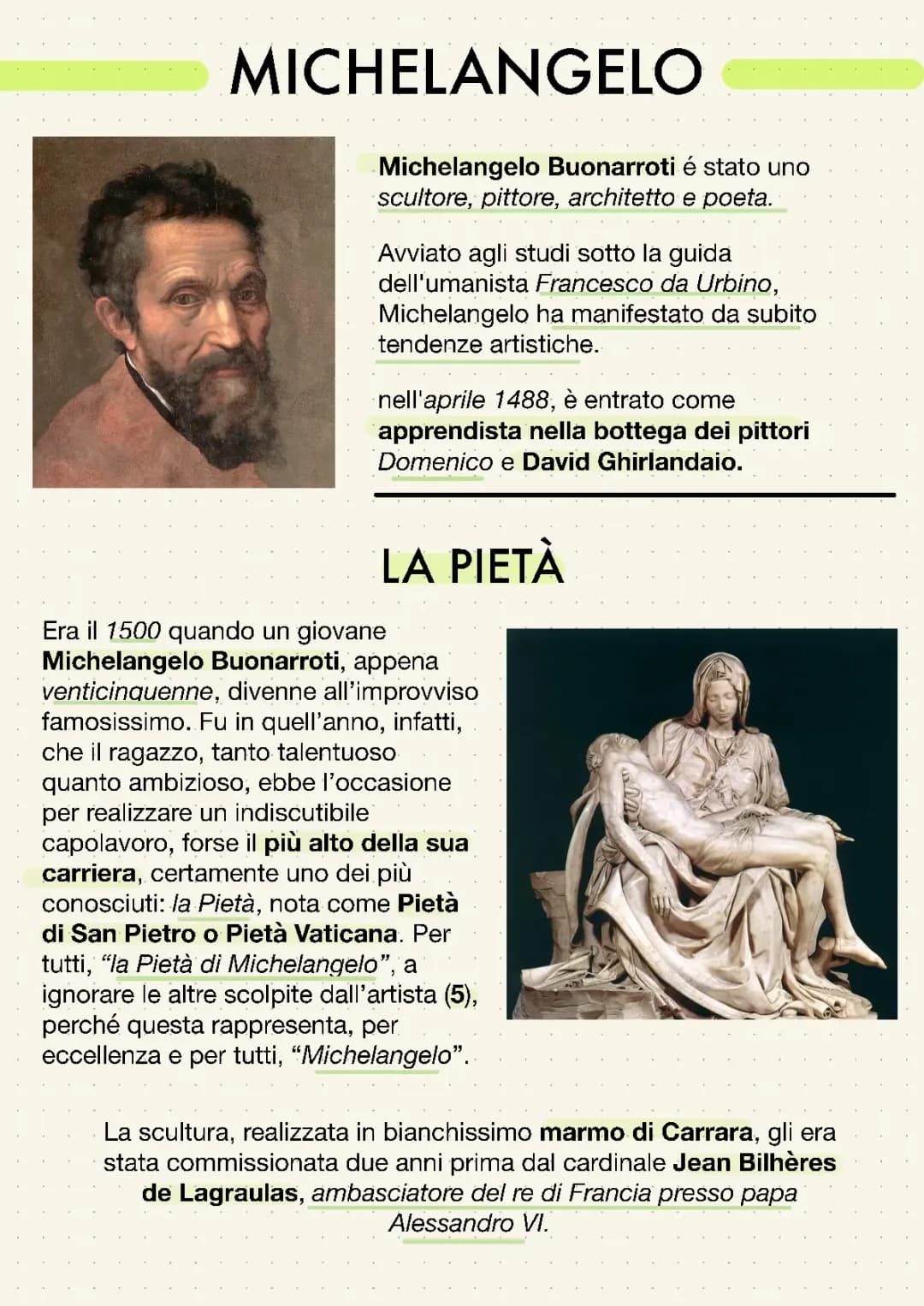 Michelangelo, La Pietà Vaticana, Tondo Doni