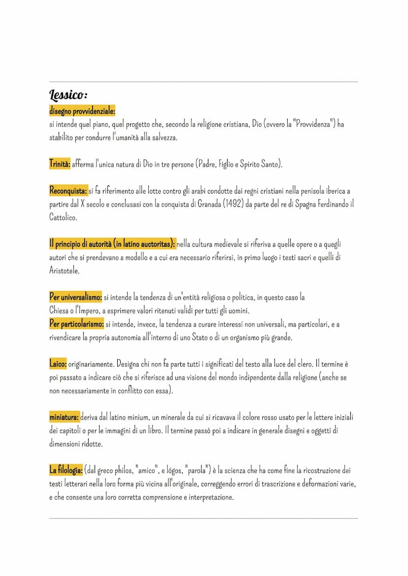 Letteratura
Il medioevo latino
Società e cultura
I primi testi letterari in volgare (la lingua parlata dal vulgus, il "popolo", distinta dal