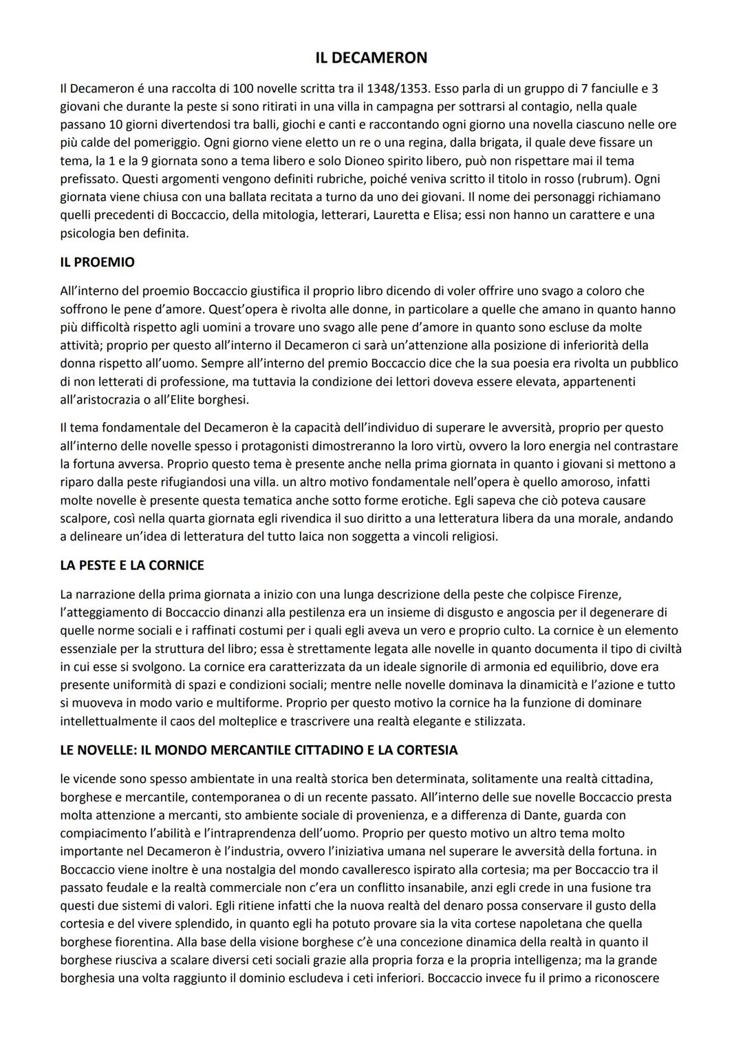 # IL DECAMERON

Il Decameron é una raccolta di 100 novelle scritta tra il 1348/1353. Esso parla di un gruppo di 7 fanciulle e 3
giovani che 