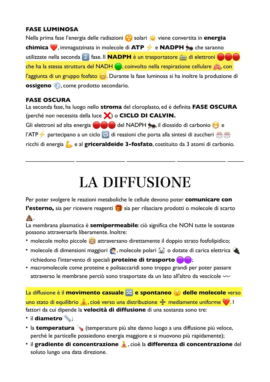 La Fotosintesi
Anche le piante hanno bisogno di carboidrati per sintetizzare ATP attraverso la
glicolisi e la respirazione cellulare, ma a d