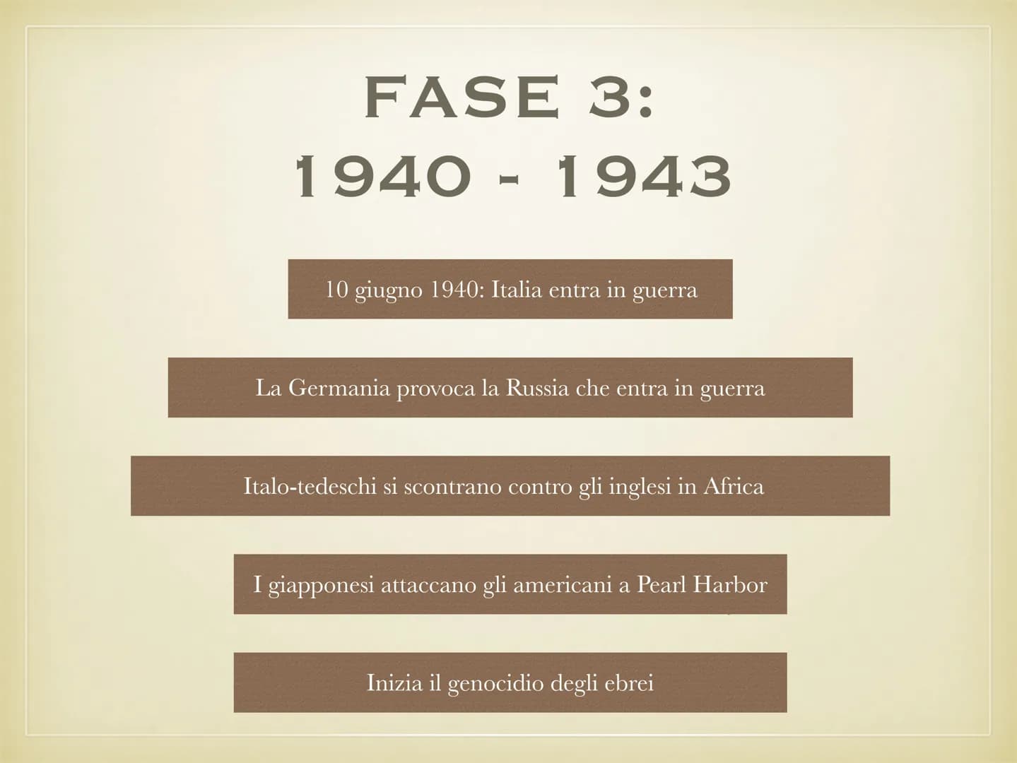 LA SECONDA
GUERRA MONDIALE
1939 1945
L LE CAUSE
• La Seconda guerra
●
●
mondiale è iniziata nel
1939, quando la Germania
nazista ha invaso l