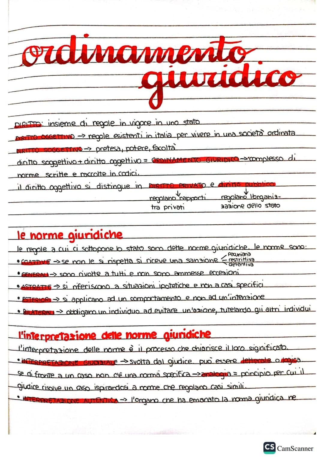 ordinamento
giuridico
DIRITTO: insieme di regole in vigore in uno stato
DIRITTO OGGETTIVO → regole esistenti in italia per vivere in una soc