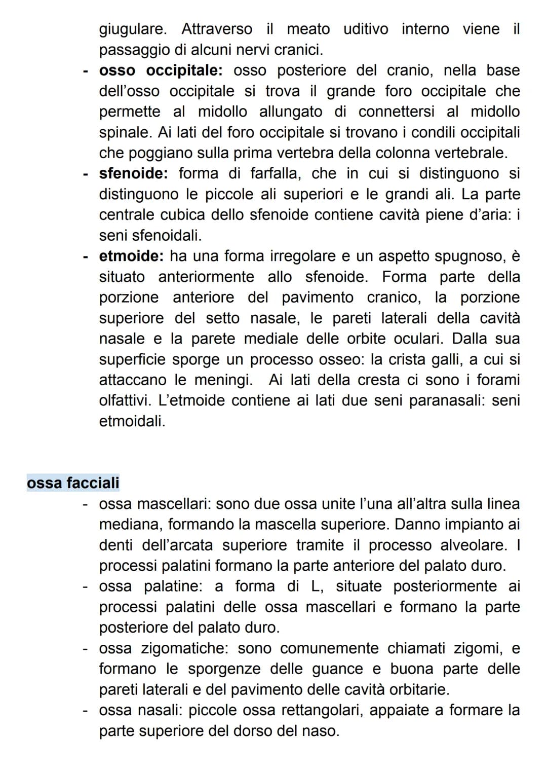 SISTEMA SCHELETRICO
Il nostro scheletro è un endoscheletro, formato da 206 ossa singole
connesse da 68 articolazioni.
Le ossa sono formate d